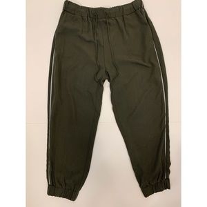 Zara Pants/Joggers, Olive Green w/Silver Detail, L